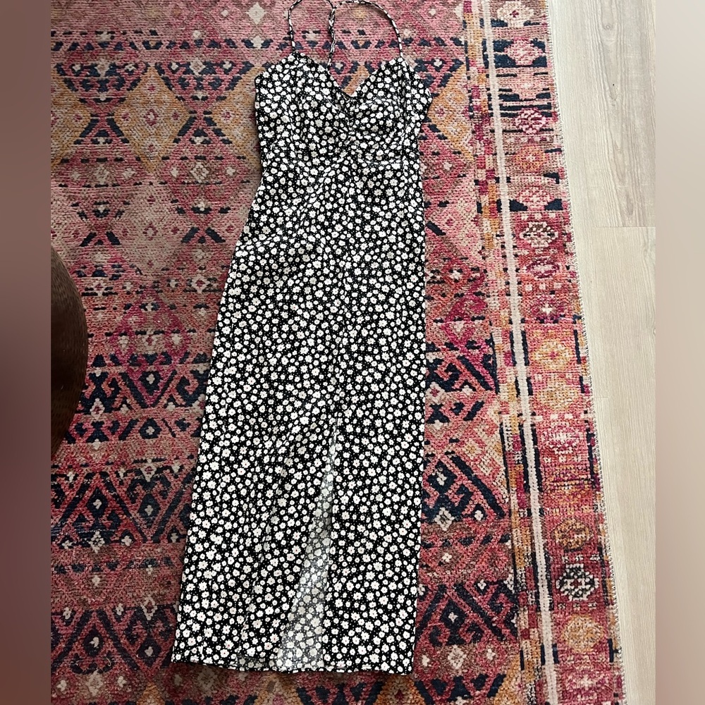 Black and White Floral Maxi Dress